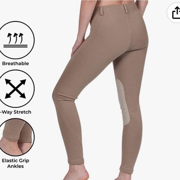 Elation Riding Wear Breeches Women 34R Tan Beige - Picture 2 of 10